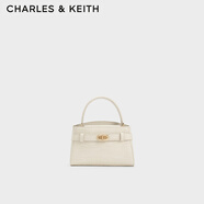 CHARLES&KEITH鱷魚(yú)紋凱莉包手提斜挎婚包包女包生日禮物CK2-50270880-1 Ivory象牙色 S