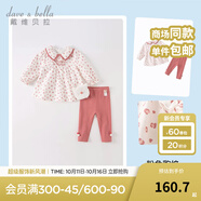 戴維貝拉（DAVE＆BELLA）女童秋裝兒童長(zhǎng)褲套裝寶寶幼兒長(zhǎng)袖上衣褲子兩件套秋季小童衣服 粉色豹紋 90 cm（建議身高80-90cm）