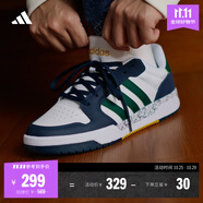 adidas ENTRAP美式校園風(fēng)運(yùn)動(dòng)板鞋少年感復(fù)古籃球鞋男女阿迪達(dá)斯 白色/綠色/藍(lán)色   37