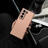 三星（SAMSUNG）【品質(zhì)原裝】適用于三星W25手機殼折疊屏新款ZFoldSE真皮磁吸翻蓋 粉色 Samsung_Galaxy_Z_fold_SE