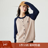 茵曼（INMAN）復(fù)古紐扣紐扣插肩針織開衫女春秋新裝時(shí)尚寬松慵懶毛衣 寶藍(lán)色 XL
