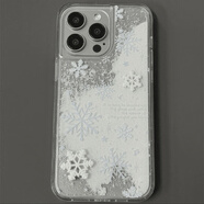 ODDS-ONins冬日雪花流沙殼適用蘋(píng)果16Pro手機殼iPhone15max華 雪花白沙-冬日雪花+貼件 榮耀Magic4