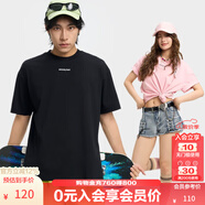 KAMA卡瑪哥特字母印花圓領(lǐng)短袖T恤2025新款夏季情侶寬百搭體恤 黑色 L