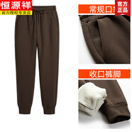 恒源祥媽媽褲秋冬款外穿羊羔絨褲子加絨加厚束腳運(yùn)動(dòng)褲寬松大碼褲子棉褲 羊羔絨901【九分褲】咖色 XL (90~110斤穿)