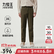 九牧王（JOEONE）【易打理 柔軟舒適】休閑褲男褲舒適經(jīng)典款透氣百搭褲子 媚茶色+合體版+TP1E50533（秋款） 30 碼170/74A(2.28)尺76cm