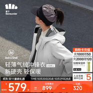 蕉下（beneunder）三合一沖鋒衣LS19523女短外套風(fēng)衣防風(fēng)氣絨保暖棉服 藤霧灰M