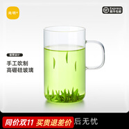 尚明（SAMADOYO）高硼硅耐熱玻璃杯帶把簡(jiǎn)約飲水杯牛奶杯無(wú)蓋圓形茶杯創(chuàng)意透明杯子 300ML2只裝