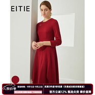 愛特愛（EITIE）秋季新款商場(chǎng)同款純色圓領(lǐng)不對(duì)稱高級(jí)感時(shí)尚七分袖連衣裙6407111 紅蔓61 3XL 180
