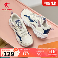 喬丹運(yùn)動(dòng)鞋女鞋2025秋季新款密網(wǎng)休閑鞋復(fù)古老爹鞋跑步鞋子女 象牙色/微粒紫（mono網(wǎng)紗） 36