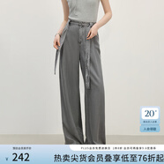 范思藍(lán)恩松弛感垂墜百搭闊腿褲女2025夏新款通勤修身褲子2464 巖石灰 S