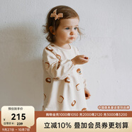 OAK FAMILY秋冬新品1-6歲女寶寶長袖連衣裙可愛高彈寬松衛(wèi)衣裙洋氣公主裙 小面包 80 cm