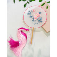 語(yǔ)森憶桃花挽月舞扇子長(cháng)古典舞圓扇刺繡花團扇跳舞桃花扇子 21圓牡丹長(cháng)流蘇
