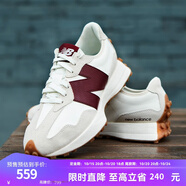 NEW BALANCE NB327官方休閑鞋女鞋秋冬復(fù)古增高鞋潮流百搭低幫輕便軟底運(yùn)動鞋 灰色/米白/酒紅 WS327KA 40.5 (腳長26cm)
