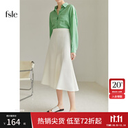 范思藍恩22FS2036法式分割魚尾半身裙女夏季新款A字高腰傘裙 白色 XL