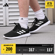 adidas CORERACER隨心暢跑網(wǎng)面休閑跑步鞋男子阿迪達斯官方輕運動   黑/白 FX3581   39