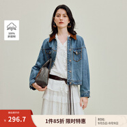 茵曼（INMAN）章若楠同款復(fù)古休閑女裝短款牛仔外套2025年秋季新款長(zhǎng)袖上衣 牛仔藍(lán)-18538234 L