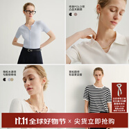 麥檬【雙11搶先購】MM爆款寬松連帽質(zhì)感針織衫毛衣上衣25秋冬新款 ------【水滴領(lǐng)-短袖 】------ L