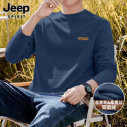 JEEP SPIRIT吉普冬季羊毛衫男款簡(jiǎn)約保暖7A抑菌長(cháng)袖T恤青年高端親膚內搭男裝