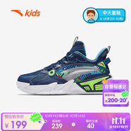 安踏兒童運(yùn)動(dòng)鞋男大童2025春季綁帶實(shí)戰(zhàn)耐磨低幫霸道籃球鞋A12511106