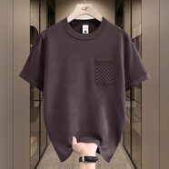 費(fèi)洛仕歐洲站輕奢高品質(zhì)潮流修身短袖羊毛衫男2025秋冬新款歐貨圓領(lǐng)毛衣 2502咖啡 M (95-110斤)