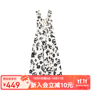 西町村屋（SETIROM）連衣裙女2023春季新款文藝長(zhǎng)裙子法式水墨花朵抽褶吊帶裙 XAAB10174花色 均碼