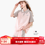 Hello Kitty玉桂狗女童套裝25春夏新款女孩POLO衫上衣兒童短袖T恤短褲兩件套  琥珀色 初荷灰 GGY002 140