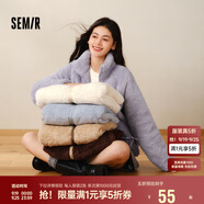 森馬（Semir）外套女插肩袖珊瑚絨仿羊羔毛2024冬季立領(lǐng)寬松夾克109724108003