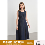 獨束大碼女裝【線雕裙】牛仔連衣裙夏季萊賽爾天絲透氣顯瘦背心裙 牛仔藍-無袖長款 2XL （尺碼：4）