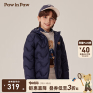 PawinPaw【三防松軟小熊】卡通小熊童裝秋冬新男女童輕薄羽絨服 Navy藏青色/59 90 cm 充絨量37.8g