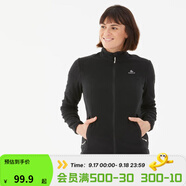 迪卡儂（DECATHLON）保暖戶外抓絨衣外套男女運(yùn)動寬松秋搖粒絨外套沖鋒衣內(nèi)膽 女款-全拉鏈- 黑色 M