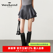 卓雅周末（JORYA weekend）25夏季新款高腰百搭A(yù)字個性荷葉邊褶拼接短裙褲R220802A 灰色 L