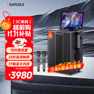 山水（SANSUI）戶外k歌智能音箱套裝 三年K歌會員版 戶外廣場舞大功率藍牙點歌機帶顯示屏PE159電木吉他樂器音箱