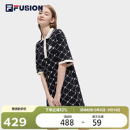 FILA FUSION斐樂官方潮牌女子連衣裙2024夏季透氣時尚寬松POLO領(lǐng)連身裙女裝