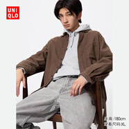 優(yōu)衣庫男女裝法蘭絨襯衫長袖襯衣純棉薄外套25新款478118 480773 480773/37栗色 S