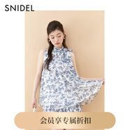 SNIDEL2025秋冬新品甜美仙女無袖領(lǐng)結(jié)襯衫短裙褲套裝SWFO254012 花朵圖案 M (1)