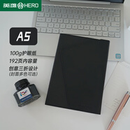 英雄（HERO）A5商務(wù)筆記本子磁吸搭扣筆插加厚外硬殼皮面高檔顏值禮品會(huì )議辦公文具用品橫線(xiàn)記事可撕日記本冊?shī)A