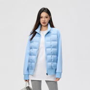 semir森馬情侶款拼接輕薄羽絨服冬季女裝2025新款時尚保暖防寒服外套男 森馬蘭色 S