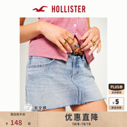 HOLLISTER25夏季新款Y2K辣妹Miu系A(chǔ)字牛仔短裙褲女裝343-5185 淺色 XXS 160/58A 000標(biāo)準(zhǔn)版