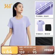 361°跑步運(yùn)動套裝女士夏季衣服新款休閑短袖短褲兩件套662414001H-4