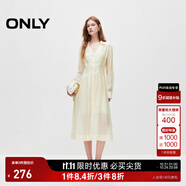 ONLY秋季氣質(zhì)優(yōu)雅套裝V領(lǐng)蕾絲中長(zhǎng)款連衣裙女|124307047 A01 白鷺色 XL (175) 92A