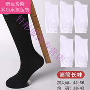 夢(mèng)夢(mèng)奇大碼長(cháng)襪子48男士夏季薄款商務(wù)運動(dòng)襪46中筒大號長(cháng)棉襪透氣50肥腳 【裝】白色 10雙 均碼 ：37-43碼