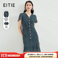 愛(ài)特愛(ài)（EITIE）法式v領(lǐng)波點(diǎn)復古茶歇連衣裙夏季新款V領(lǐng)通勤氣質(zhì)顯瘦6607324 甘葡49 S 155