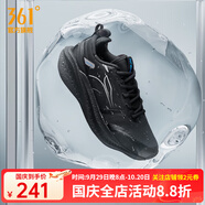 361°【爆沫4雨屏】運動鞋男鞋2024冬季新款防潑水減震耐磨專業(yè)跑步鞋 曜石黑/電競藍 防潑水 40
