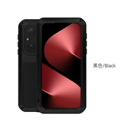 艾尚美（lovemei）適用P80Pro硅膠金屬混合保護套P80pro+防護結構 P80ultra防摔防塵三防設計戶(hù)外探險專(zhuān)用手機殼 黑色 華為 Pura 80 Ultra