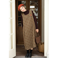 可然樸簡(jiǎn)【時(shí)望】色織羊毛呢 日雜風(fēng)復古波點(diǎn)背帶裙無(wú)袖連衣裙子秋冬新款 波點(diǎn) L