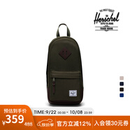 Herschel加拿大赫行 經(jīng)典系列Heritage男女單肩斜挎包手機包 常青藤綠/菊苣咖啡色 8升