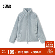 森馬（Semir）外套女插肩袖珊瑚絨仿羊羔毛2024冬季立領(lǐng)寬松夾克109724108003