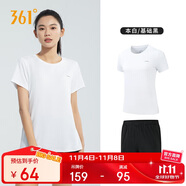 361°跑步運(yùn)動(dòng)套裝女士夏季衣服新款休閑短袖短褲兩件套662414001H-1