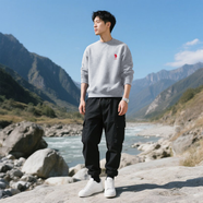 U.S. POLO ASSN.衛衣男春秋季新款圓領(lǐng)運動(dòng)休閑服外套保羅男士t恤上衣服淺灰L