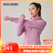 斯凱奇（Skechers）女裝2025秋季新款休閑針織連帽外套P425W068 百利來粉/01ZX L